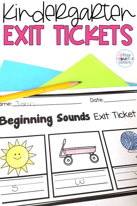 Kindergarten Self Assessment Ideas, Sight Word Intervention First Grade, Exit Tickets For Preschoolers, Kindergarten Exit Tickets Free, Daycare Worksheets, Exit Ticket Ideas, Exit Ticket Anchor Chart, 1st Grade Exit Tickets, Classroom Worksheet