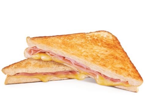 Cheese And Ham Sandwich, Sandwich Sticker, Ham And Cheese Toastie, Toasted Cheese, Menu Breakfast, Cheese Toastie, Hungry Jacks, Ham Breakfast, Ham Sandwich