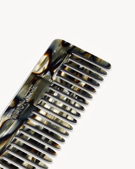 A classic wide-tooth comb, handcrafted from fine Italian acetate. Suitable for all hair types and textures. Wavy And Curly Hair, Wide Tooth Comb, Wet Hair, All Hair Types, Easy Storage, Pretty Colours, Hair Types, No. 2, Horn