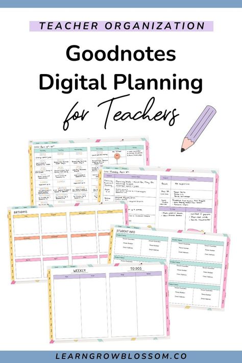 All the Goodnotes Teacher Templates that You Need - Tons of Weekly Planner Templates & a Gradebook 24hourplanner #digitalplannerfreebie #digitalplannerlife #diydigitalplanner📜. Teacher To Do List, Ipad Teacher, Ipad Planners, Editable Teacher Planner, Teacher Planner Templates, Digital Lesson Plans, Class List, Planner Writing, Teacher Tech