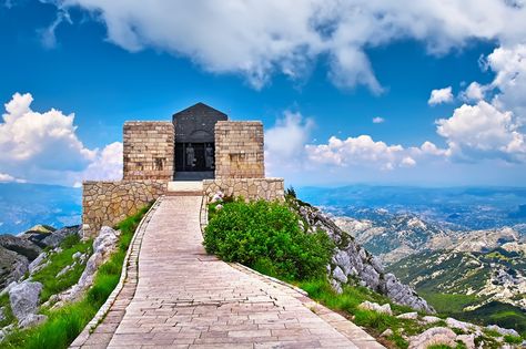 The mausoleum of Njegos located on the top of the Lovcen Mountain, Montenegro. Montenegro Travel, Outdoor Park, Adventure Park, Unesco World Heritage Site, Heritage Site, World Heritage Sites, Cool Places To Visit, Croatia, Places To See