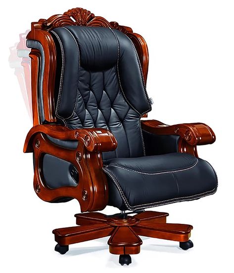 PENNEXECUTIVECHAIRS Timko Genuine Leather Executive Chair & Reviews | Wayfair Bankers Chair, The Gilded Age, Drafting Chair, Chair Office, Wood Finishes, Conference Chairs, Laptop Desk, Gilded Age, Modern Rustic Interiors