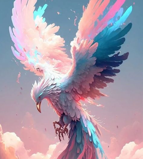 Mythical Birds Art, Fantasy Bird Creature, Air Creatures Mythical, Fantasy Bird Art, Flying Mystical Creatures, Gacha Monster, Mystical Birds Art, Magic Bird Fantasy Art, Bird Beast Concept Art