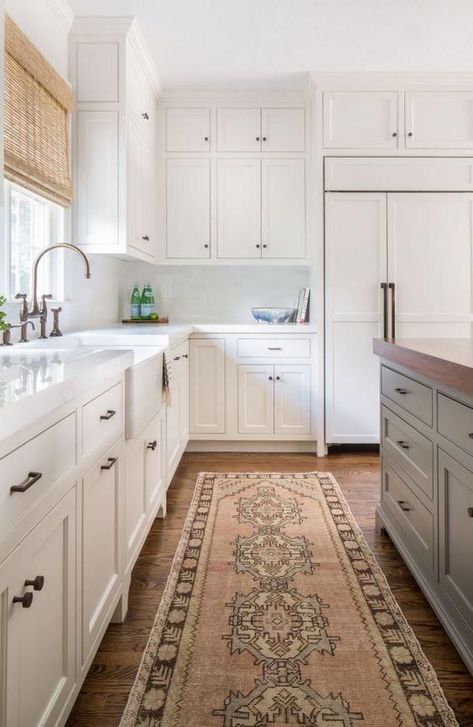 Ask Maria: Is it a Mistake to Choose a White Paint That's Not in Google? No Upper Cabinets, Neutral Kitchen, All White Kitchen, Classic Kitchen, Upper Cabinets, Cool Ideas, White Kitchen Cabinets, Large Kitchen, Favorite Kitchen