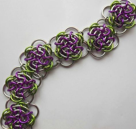 Chainmaille Jewelry Patterns, Rose Rings, Chainmail Patterns, Jump Ring Jewelry, Wire Craft, Chainmail Bracelet, Chainmail Jewelry, Chainmaille Bracelet, Chain Maille Jewelry