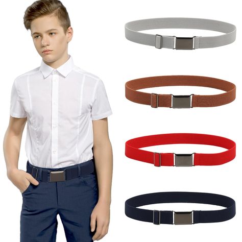 PRICES MAY VARY. HANGING BUCKLE - Kids belt is designed with hanging buckle, convenient for your children to use independently. ADJUSTABLE BELT - Being adjustable between 15"-28"(38-71cm) allows the boys belt belt to grow with your child. DURABLE MATERIALS - This Boys belt used high-quality elastic material, comfortable and breathable. VERSATILE STYLE - This youth belt is perfect for pairing with school uniforms, formal wear like dresses or suits, and for attending events such as weddings or par International Children's Day, Boys Belt, Kids Uniforms, Kids Belt, Cool Gifts For Kids, Elastic Belt, School Uniforms, Boys Accessories, Adjustable Belt