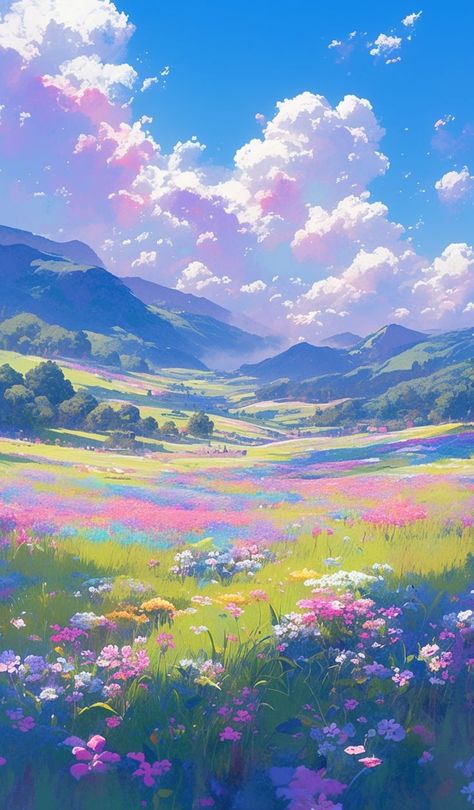 1500 Pixels Wallpaper Aesthetic Notion, Spring Anime Aesthetic, Relaxing Aesthetic Wallpaper, Anime Spring Aesthetic, Anime Nature Aesthetic, Lofi Nature, Anime Nature Wallpaper, Tranquility Aesthetic, Pretty Digital Art