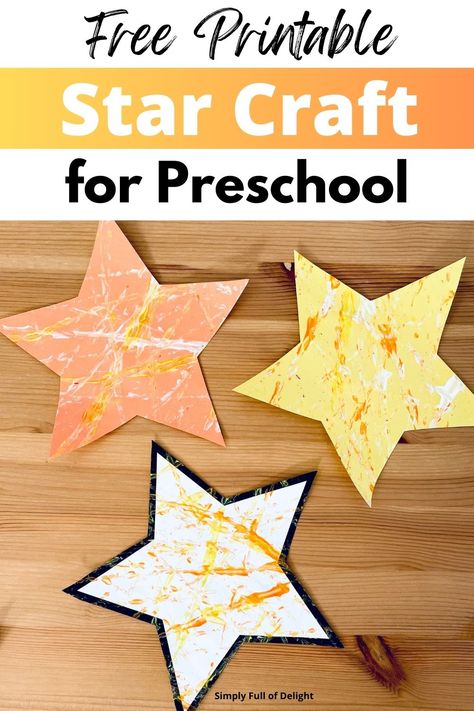 easy star craft for preschool with free printable star template Nativity Star Craft Preschool, Stars Craft Preschool, Preschool Star Crafts, Star Craft Preschool, Star Crafts For Preschoolers, Christmas Star Crafts For Kids, Star Crafts For Kids, Star Activities, Phonics Crafts