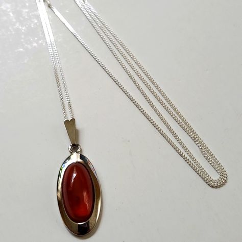 Agate Rouge Stone Pendant Necklace This Necklace Is Sure To Impress, Elegant And Stylish. Silver Pendant With Real Agate Rouge, Made In France. 925. Sterling Silver Chain, Made In Italy. Brand New Makes A Great Gift For Yourself Or Someone Special. Arrives In A Nice Gift Box. Tags: Real Rouge Stone Silver Valentine's Day Birthday Anniversary Graduation Gift Handmade Chain Necklace, Red Pendant Necklace, Silver Charm Necklace, Pearl Strands Necklace, Enamel Necklaces, Funky Jewelry, Feather Necklaces, Stone Pendant Necklace, Purse Accessories