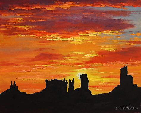 Graham Gercken, Desert Art, Desert Painting, Rene Magritte, Outdoor Paint, Southwest Art, Nature Art Painting, Sunset Painting, Landscape Pictures