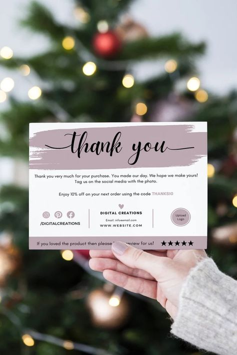 Blossom Business Thank you card template, Editable thank you card for order packaging insert Editable Birthday Cards, Etsy Packaging, Order Packaging, Cake Logo, Printable Thank You Cards, Cards Business, Business Thank You Cards, Business Thank You, Custom Templates