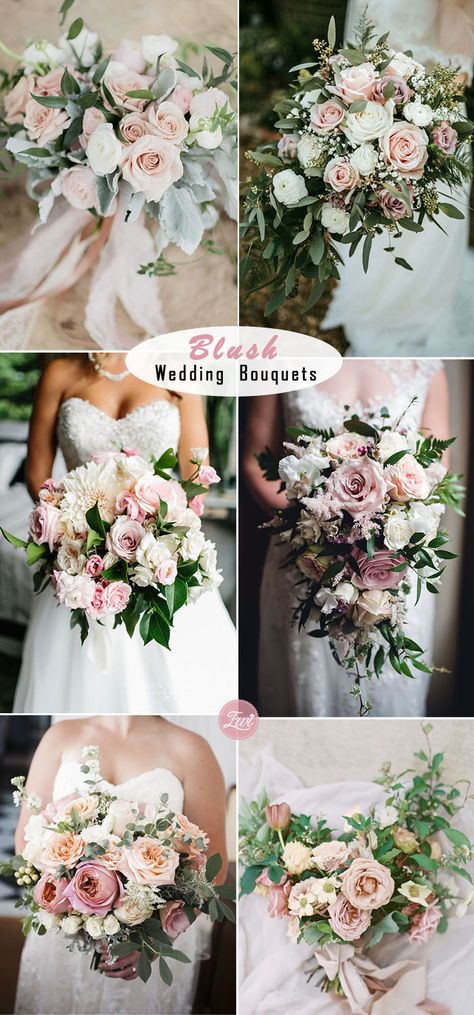 romantic blush wedding bouquet ideas Vintage Bridal Bouquet, Blush Bouquet Wedding, Bridal Bouquet Summer, Gorgeous Wedding Bouquet, Spring Wedding Bouquets, Spring Wedding Bouquet, Summer Wedding Bouquets, Bridal Bouquet Flowers, Rustic Wedding Bouquet