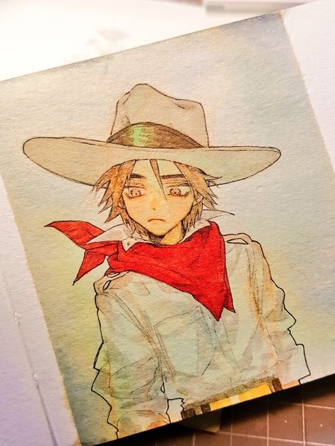 Anime Sheriff, Cowboy Hat Drawing Reference, Cowboy Drawing Reference, Cowboy Drawing, Cowboy Hat Drawing, Cowboy Character Design, Cowboy Draw, Cowboy Design, Demon Art