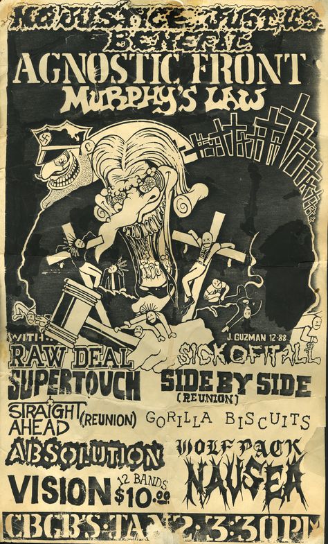 Nausea Band, Band Flyer, Sick Of It All, Super Graphics, Punk Concert, Punk Flyers, Poster Punk, Sick Of It, Hardcore Music