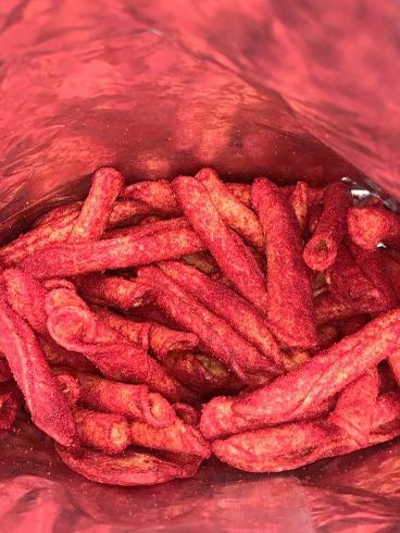 Talkies Chips, Takis Chips Aesthetic, Takis Recipe Ideas, Hot Fries Chips, Chips Aesthetic, Takis Chips, Chip Salad, Spicy Chips, Red Foods