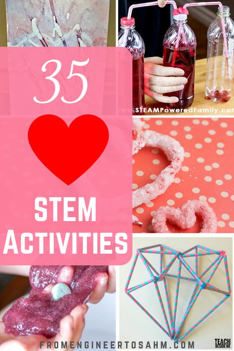 Inspire kids this valentine's day with these 35 heart-themed STEAM & STEM Activities! Candy Hearts Activities, Valentine Stem Activities, Valentine Stem, Dancing Hearts, Stem Activities For Kids, Kindergarten Stem, February Activity, Slime Recipes, Stem Challenge