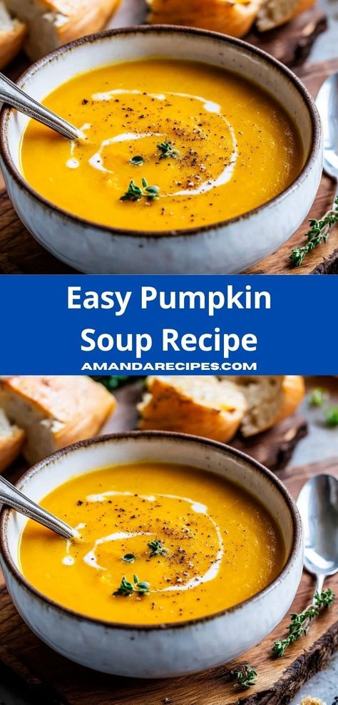 Need an easy dinner recipe? This Easy Pumpkin Soup Recipe is one of the simplest pumpkin soup recipes. A delicious option for dinner recipes or lunch ideas, it’s packed with flavor and wholesome ingredients.