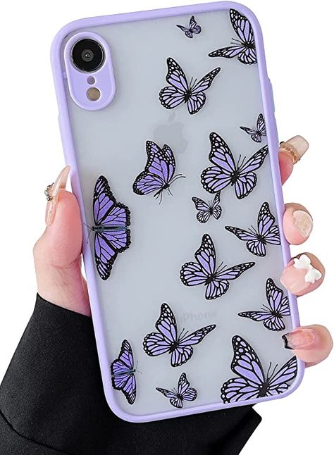 Purple Items, Dream Phone, Light Purple Flowers, Lavender Butterfly, Purple Iphone Case, Girl Cases, Phone Case Purple, Purple Cases, Design Butterfly