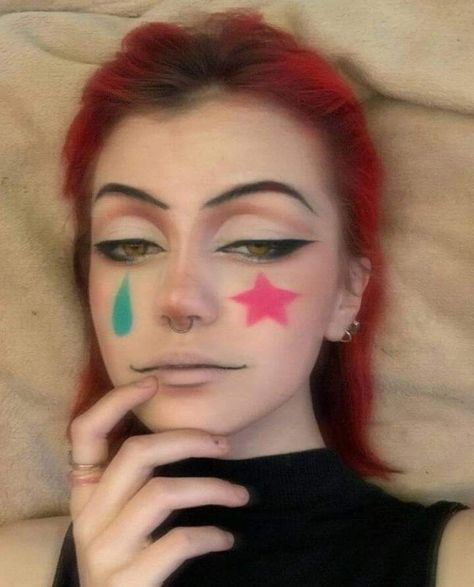 Makeup Cosplay Ideas, Makeup Ideas Cosplay, Halloween Anime Makeup, Anime Character Makeup, Hisoka Makeup, Character Makeup Ideas, Anime Makeup Looks, Princes Makeup, Hisoka Cosplay