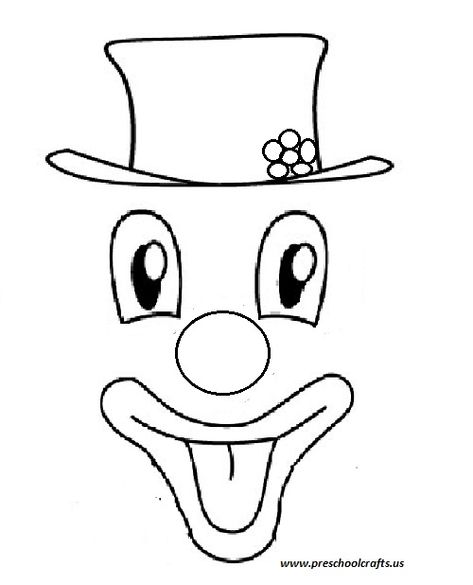 clown smile face template for kids Face Template For Kids, Homeschool First Grade, Clown Smile, Clown Crafts, Funny Clown, Circus Crafts, Craft For Preschoolers, Craft To Make, Face Template