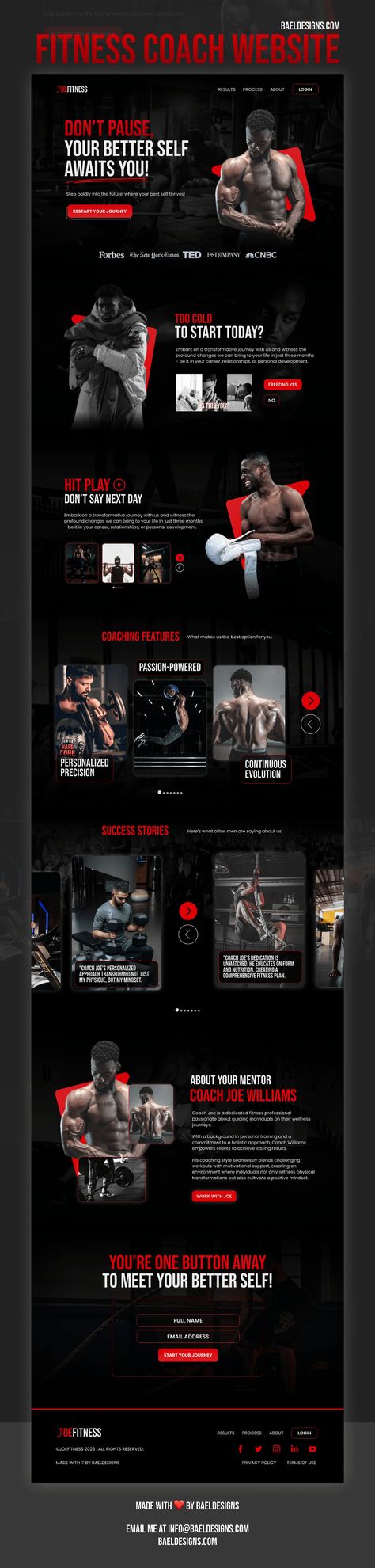 Fitness Coach Website Design en Behance Fitness Training Website Design, Fitness Coach Website, Gym Website Design Inspiration, Portfolio Website Design Inspiration Layout, Fitness Website Design Inspiration, Sports Website Design, Gym Website Design, Fitness Website Design, Moodboard Website