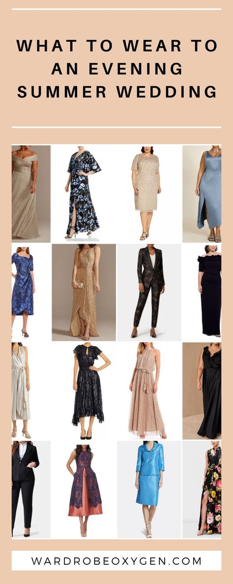 What to Wear to an Evening Summer Wedding. Struggling to find the perfect dress to wear to that summer wedding you were invited to? I have a collection of incredible summer wedding guest dresses… Evening Wedding Outfit, Wardrobe Oxygen, Summer Wedding Guest Dresses, Evening Wedding Guest Dresses, Summer Wedding Attire, Daytime Wedding, Best Wedding Guest Dresses, Summer Wedding Guest, Summer Wedding Outfits