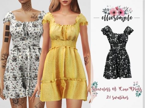 Elliesimple - Sleeveless A Line Dress Sims Lookbook, Sims Clothes, Sims 4 Download, Sims 4 Children, Sims 4 Game Mods, Sims 4 Dresses, Sims 4 Characters, The Sims 4 Download, Sims 4 Toddler