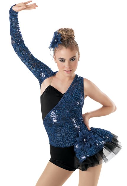 Weissman™ | Sequin Lace Biketard with Side Bustle Jazz Dance Costumes Sassy, Contemporary Dance Outfits, Flower For Hair, Pop Star Costumes, Jazz Outfits, Dance Moms Season, Cute Dance Costumes, Pretty Dance Costumes, Leotard Costume