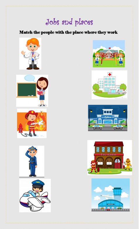 Job Activities For Preschool, Jobs And Places Worksheets, Jobs Preschool Activities, Jobs Activities For Preschool, Job Activities For Kids, Community Places Preschool Activities, Jobs Activities For Kids, Jobs For Kids, Preschool Jobs