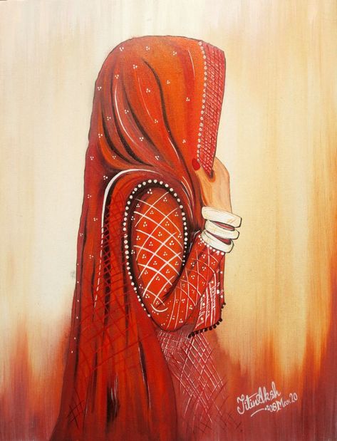 Rajasthani Culture Paintings, Rajasthan Sketch, Rajasthani Painting Easy, Rajasthani Art Paintings, Rajasthani Drawing, Rajasthani Women Painting, Rajasthani Folk Art Painting, Modern Indian Art Paintings, Rajasthani Art Design