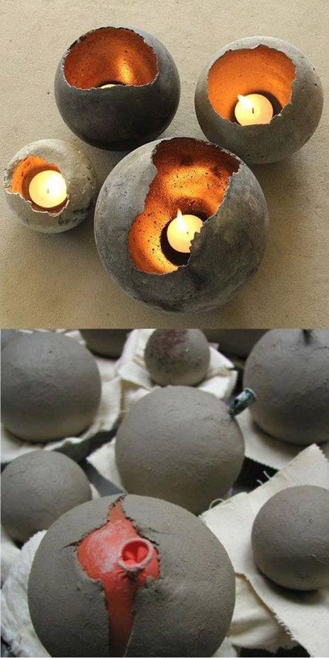 Cement Projects, Diy Luminaire, نباتات منزلية, Cement Diy, Concrete Diy Projects, Diy Concrete, Concrete Crafts, Concrete Projects, Cement Crafts