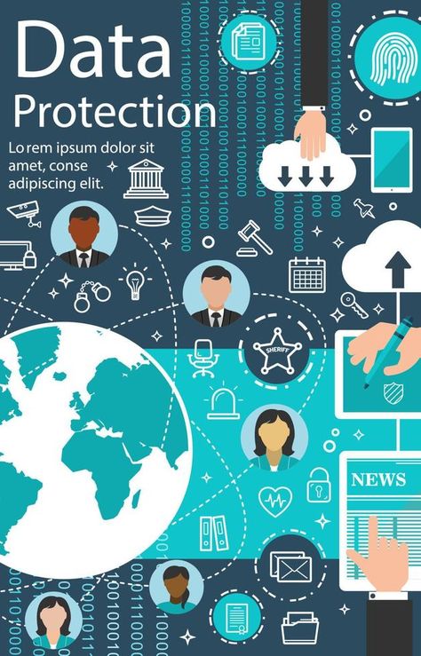 Vector internet data protection technology poster Poster Technology, Technology Poster, Technology Posters, Data Protection, Poster Poster, Business Card, Vector Free, Clip Art, Internet