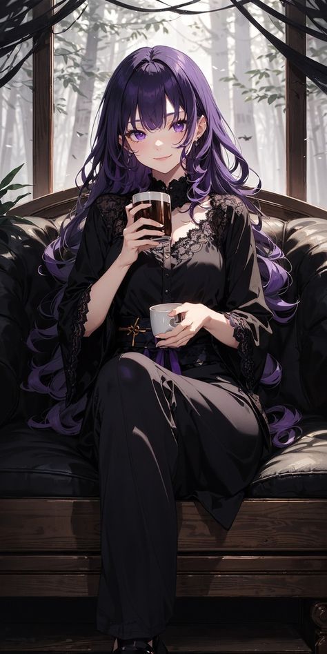 Anime purple hair Anime Purple Hair Woman, Purple Hair Girl Art, Purple Hair Character Design, Purple Hair Anime Woman, Purple Hair Anime, Raiden Shogun Genshin, Shogun Genshin, Husband Wife Jokes, Anime Purple Hair