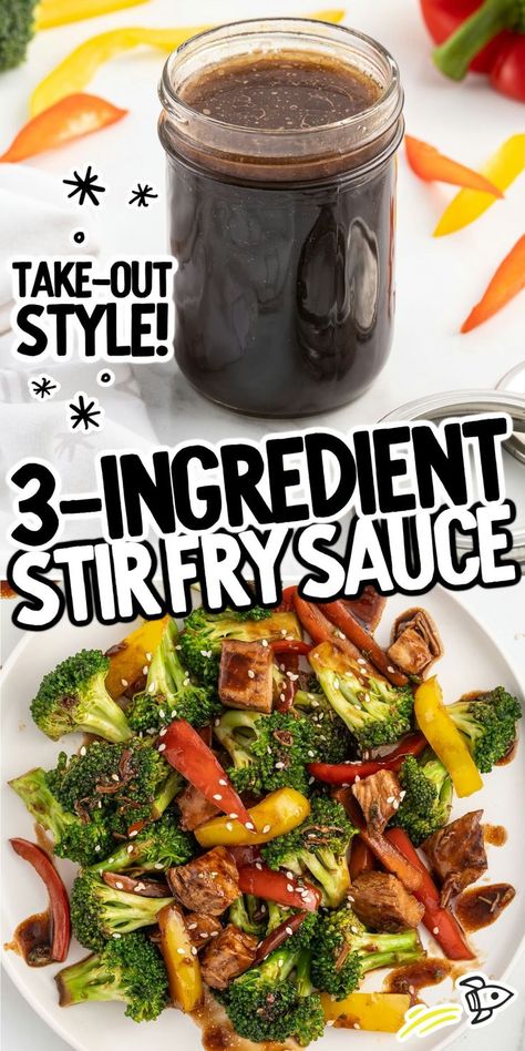 3 Ingredient Stir Fry Sauce Healthy Stir Fry Sauce, Chinese Stir Fry Sauce, Chicken Stir Fry Sauce, Asian Stir Fry Sauce, Soy Sauce Stir Fry, Stir Fry Sauce Easy, Homemade Stir Fry Sauce, Stir Fry Sauce Recipe, Homemade Stir Fry