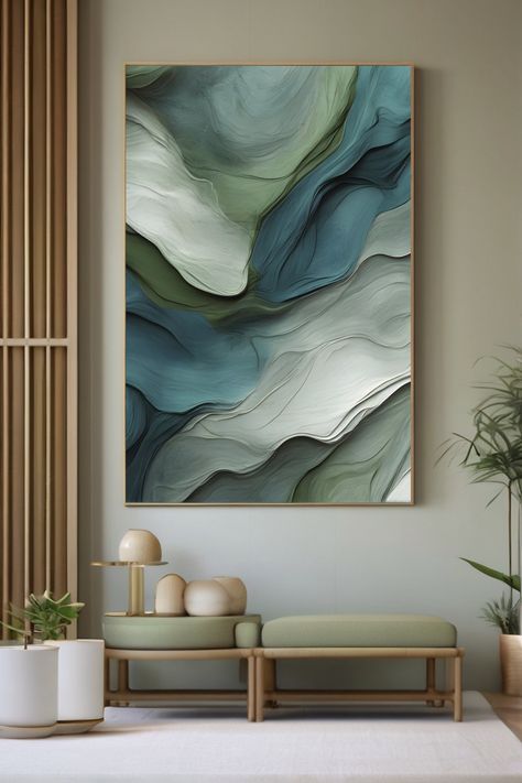 Modern Living Room Art Paintings, Modern Painting Ideas, Living Room Art Painting, Modern Living Room Art, Green Canvas Art, Abstract Decorative Painting, Minimalist Abstract Art, Diy Abstract Canvas Art, Hippie Painting