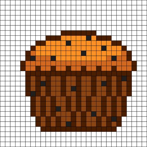 Kandi Patterns for Kandi Cuffs - Food Pony Bead Patterns Muffin Perler Beads, Poppy Seed Muffin, Bead Templates, Caterpillar Craft, Kandi Cuffs, Poppy Seed Muffins, Kandi Cuff, Pony Bead Patterns, Perler Bead Templates