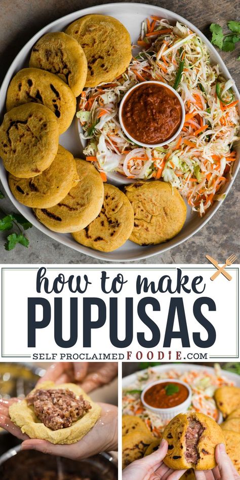 Thick Corn Tortillas, Papusa Recipe Mexican, Mexican Papusa Recipe, Mexican Pupusas Recipe, Vegan Pupusas Recipe, Mexican Sopes Recipe, Sauce For Pupusas, Easy Pupusas Recipe, Papusas Food