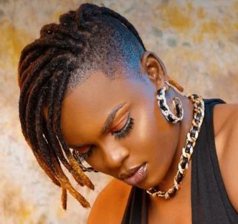 High Top Locs For Women, Shaved Side Dreadlocks Women, Locs With Shaved Sides Black Women, Inner Locs, Long Locs Shaved Sides, Short Locs With Shaved Sides, Shaved Side With Locs Black Women, Locs With Shaved Sides Dreadlocks, Sister Locs With Shaved Sides