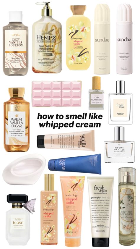 how to smell like whipped cream Cream Perfume, Vanilla Body Wash, Bath N Body Works, Body Shampoo, Perfume Collection Fragrance, Shower Skin Care, Body Smells, Healthy Skin Tips, Pretty Skin Care