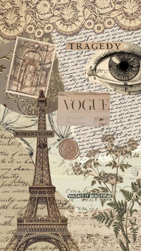 Aesthetic Pages Printable, Beige Paper Wallpaper, Aestheticwallpaper Beige, Vintage Paris Wallpaper, French Wallpaper Aesthetic, French Wallpaper Iphone Aesthetic, Vogue Wallpaper Aesthetic, Journal Cover Decoration, Kolaj Wallpaper