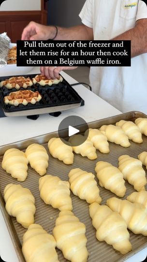 Frozen Croissants, Feeding Large Groups, Belgium Waffle, Breakfast Hack, Belgium Waffles, Family At Home, Groups Of People, Breakfast Goodies, Banana Breakfast