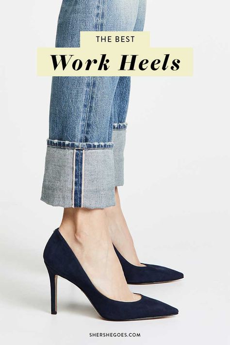 most-comfortable-work-heels Comfortable Heels For Work, Comfortable Work Heels, Wear Heels Comfortably, Comfortable Office Shoes, Comfortable Black Heels, Heels Work Outfit, Business Casual Heels, Most Comfortable High Heels, Comfortable High Heels Shoes