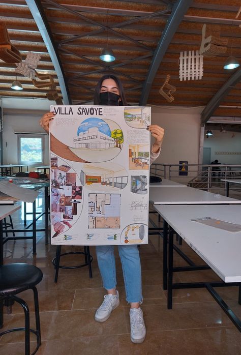 Manual Concept Board Architecture, Villa Project Architecture Presentation, Arch Project Presentation, Villa Drawing Architecture, Sustainable Architecture Poster, Manual Architecture Presentation Board, Poster Interior Design Project, Villa Savoye Drawing, Villa Poster Design