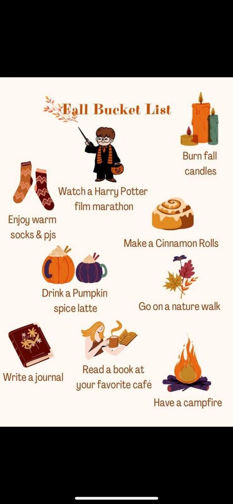 Harry Potter Film, Warm Socks, Fall Candles, Walking In Nature, A Pumpkin, Cinnamon Rolls