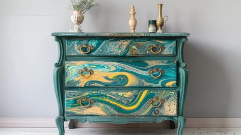 Painted Furniture Ideas Guitar Painted, Drawers Diy, Painted Furniture Ideas, Whimsical Painted Furniture, Painted Drawers, Diy Drawers, Painting Furniture, Painting Furniture Diy, Furniture Art