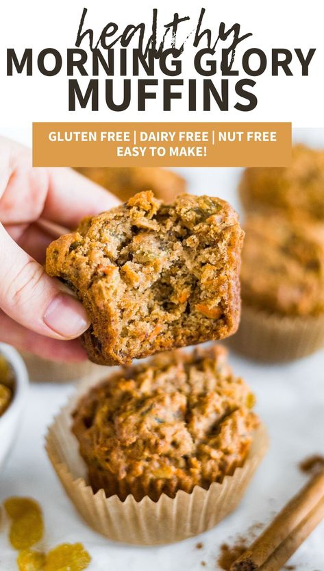 Gluten Free Morning Glory Muffins, Healthy Morning Glory Muffins, Gluten Free Dairy Free Muffins, Morning Glory Muffins Healthy, Sugar Free Muffins, Dairy Free Muffins, Glory Muffins, Muffins Gluten Free, Morning Glory Muffins