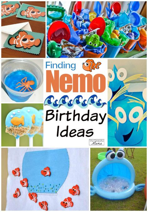 Finding Nemo & Finding Dory Inspired Birthday Ideas - The Realistic Mama Dory Birthday Party, Finding Dory Party, Finding Nemo Party, Finding Dory Birthday, Nemo Birthday Party, Finding Nemo Birthday, Dory Birthday, Dory Party, Nemo Party