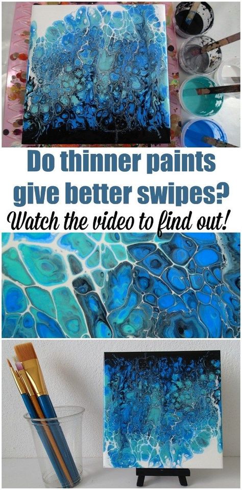 Video. Do thinner paints make for better swipes in acrylic pouring Do you get more cells Bigger cells or better cells Watch the video to find out more about swiping with acrylic paints. Acrylic Pouring Techniques, Flow Painting, Acrylic Pouring Art, Fluid Acrylic Painting, Pouring Painting, Acrylic Painting Techniques, Fluid Painting, Pouring Art, Art Instructions