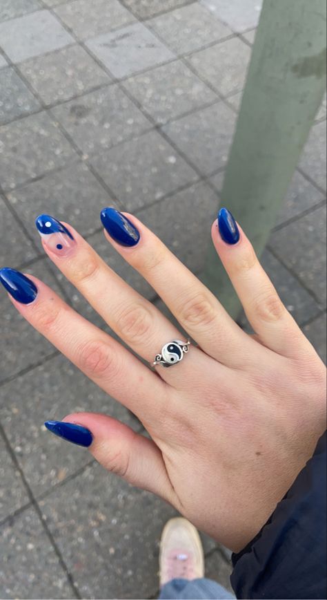 #nails #design #blue #yingyang #art Nails Design Blue, Ying Yang, Nails Design, Nail Inspo, Nails, Blue, Design, Art