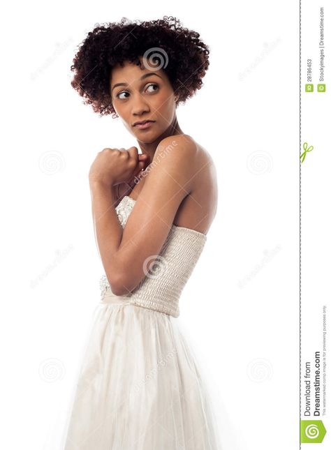 Amazed Lady Looking Backwards Intently Stock Photos - Image: 28786453 Blank Face, Side Profile, Photo Image, Backless Dress, Stock Images, Stock Photos